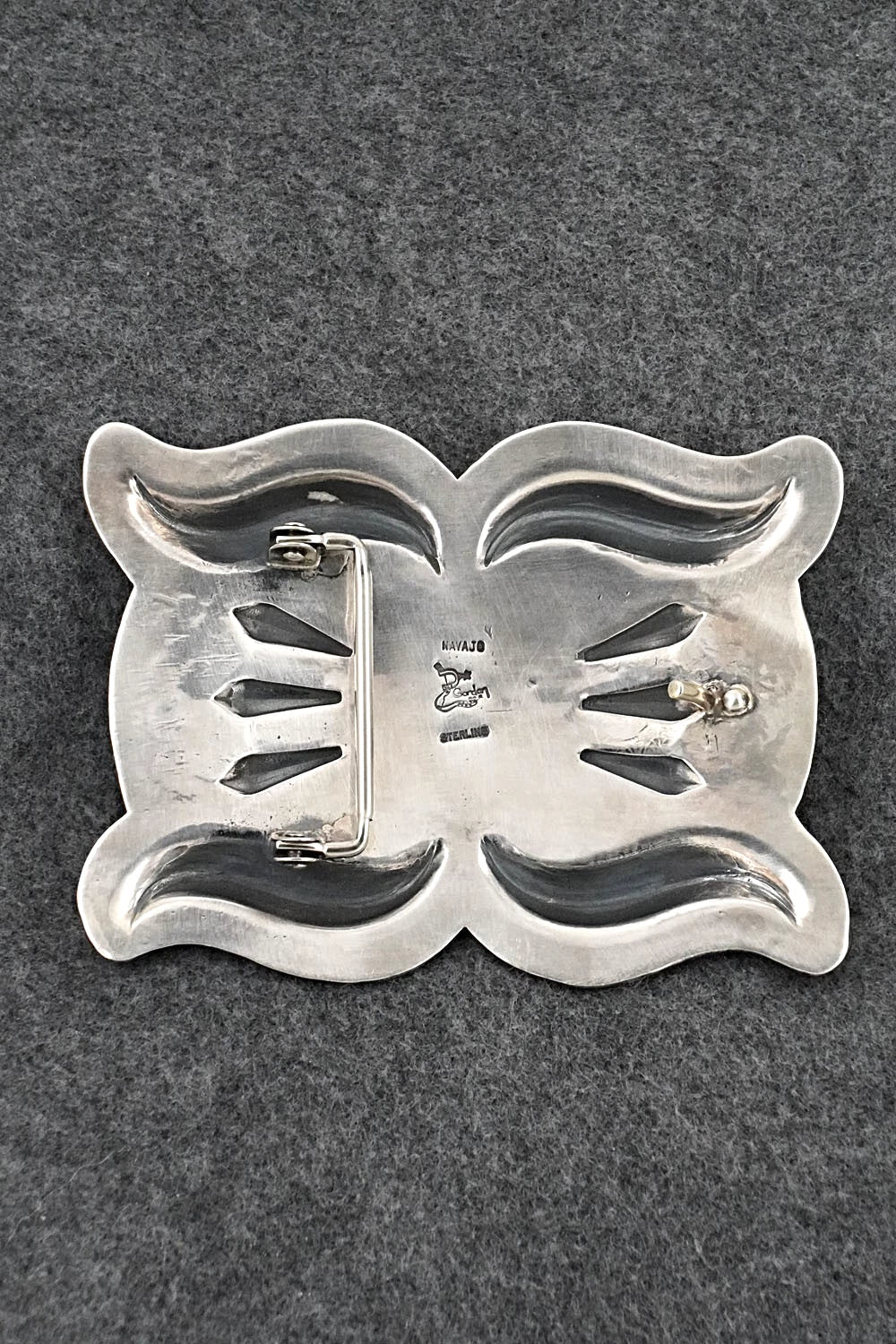 Turquoise & Sterling Silver Belt Buckle - Delbert Gordon