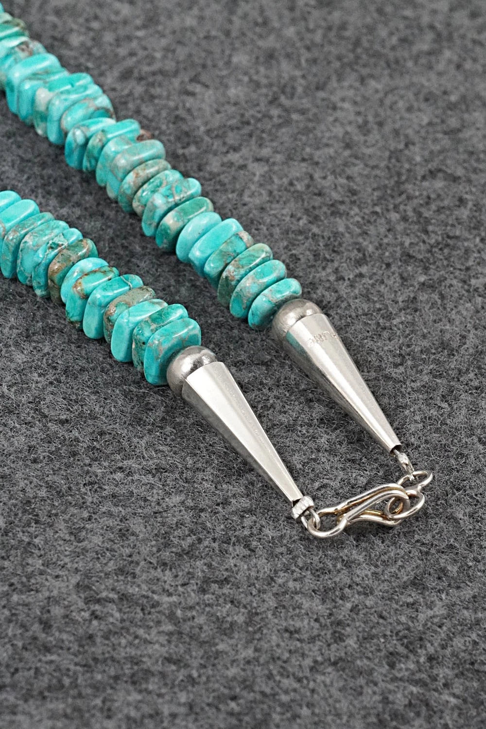 Turquoise & Sterling Silver Necklace 18" - Doreen Jake