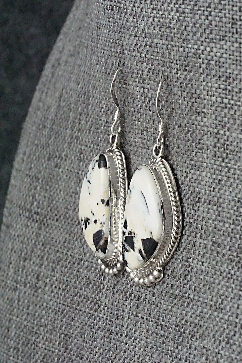 White Buffalo & Sterling Silver Earrings - Sharon McCarthy
