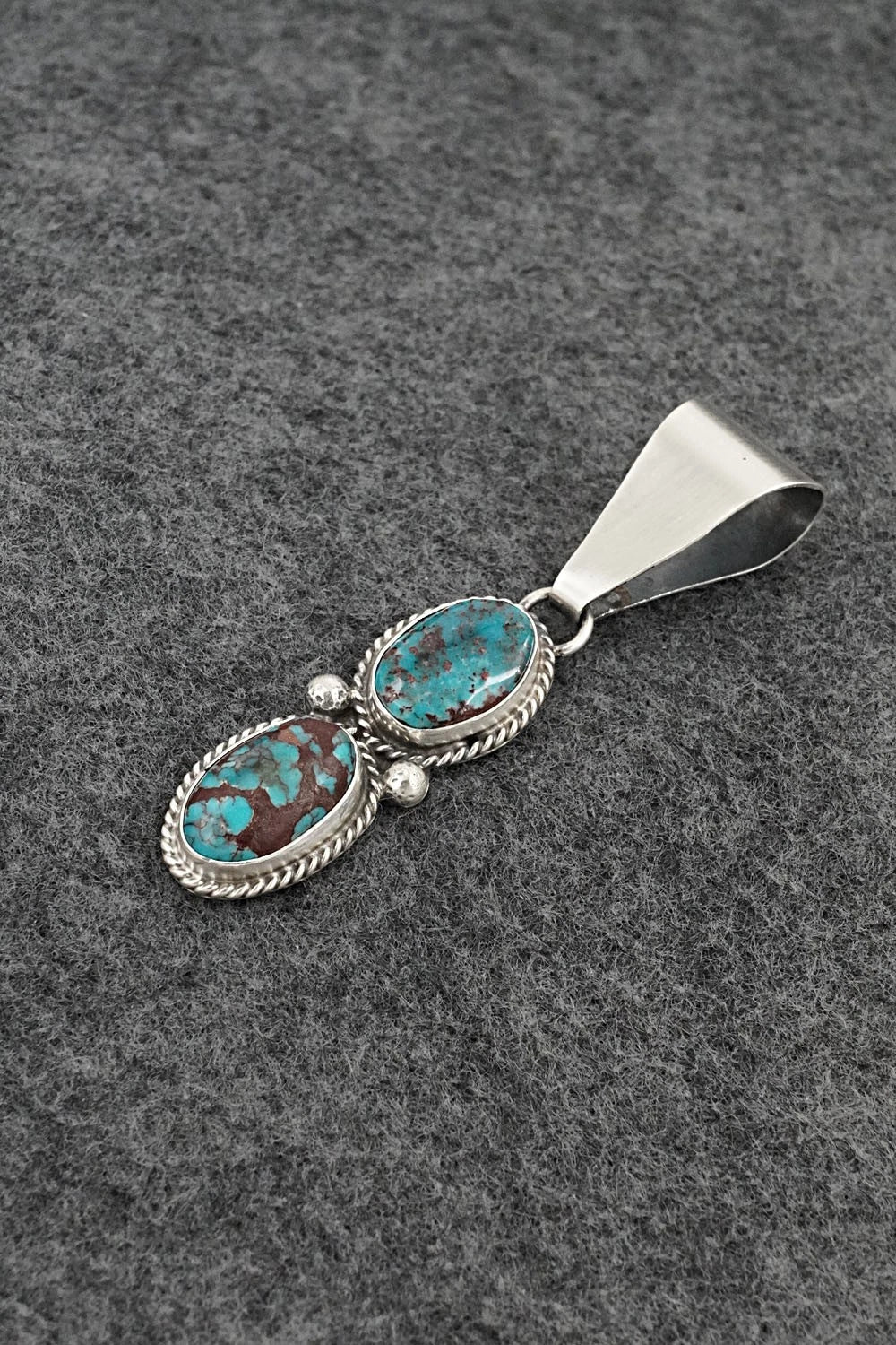 Turquoise & Sterling Silver Pendant - Eugene Gruber