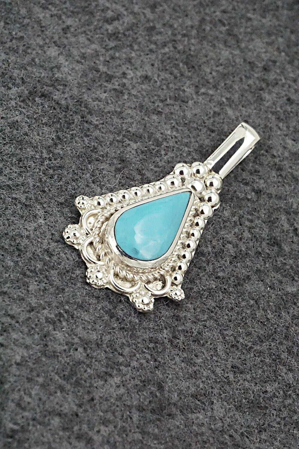 Turquoise & Sterling Silver Pendant - Juanita Yatsatie