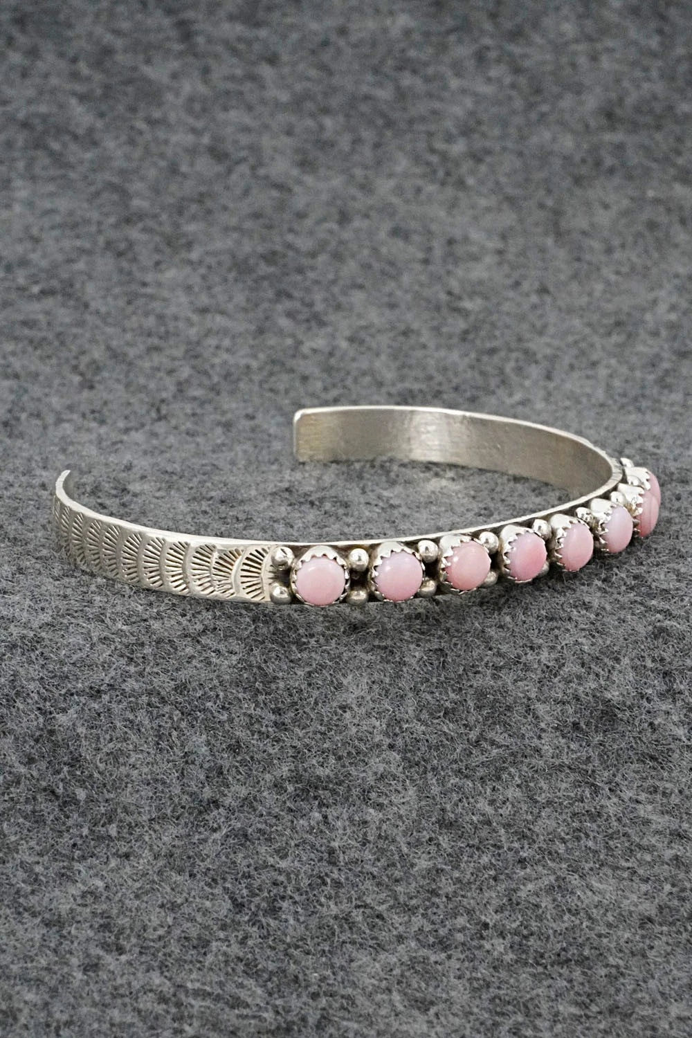 Pink Conch & Sterling Silver Bracelet - Gaynell Parker
