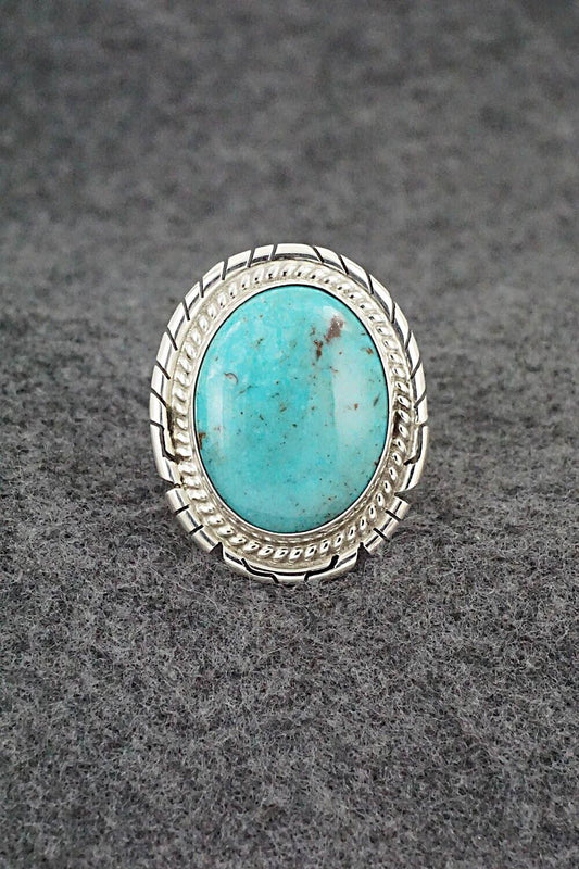 Turquoise & Sterling Silver Ring - Peggy Skeets - Size 7.5