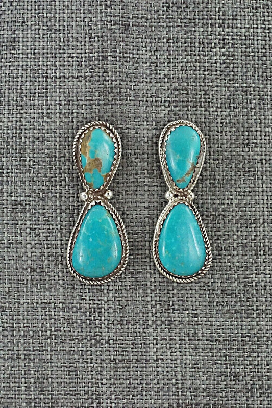 Turquoise & Sterling Silver Earrings - Ernest Hawthorne