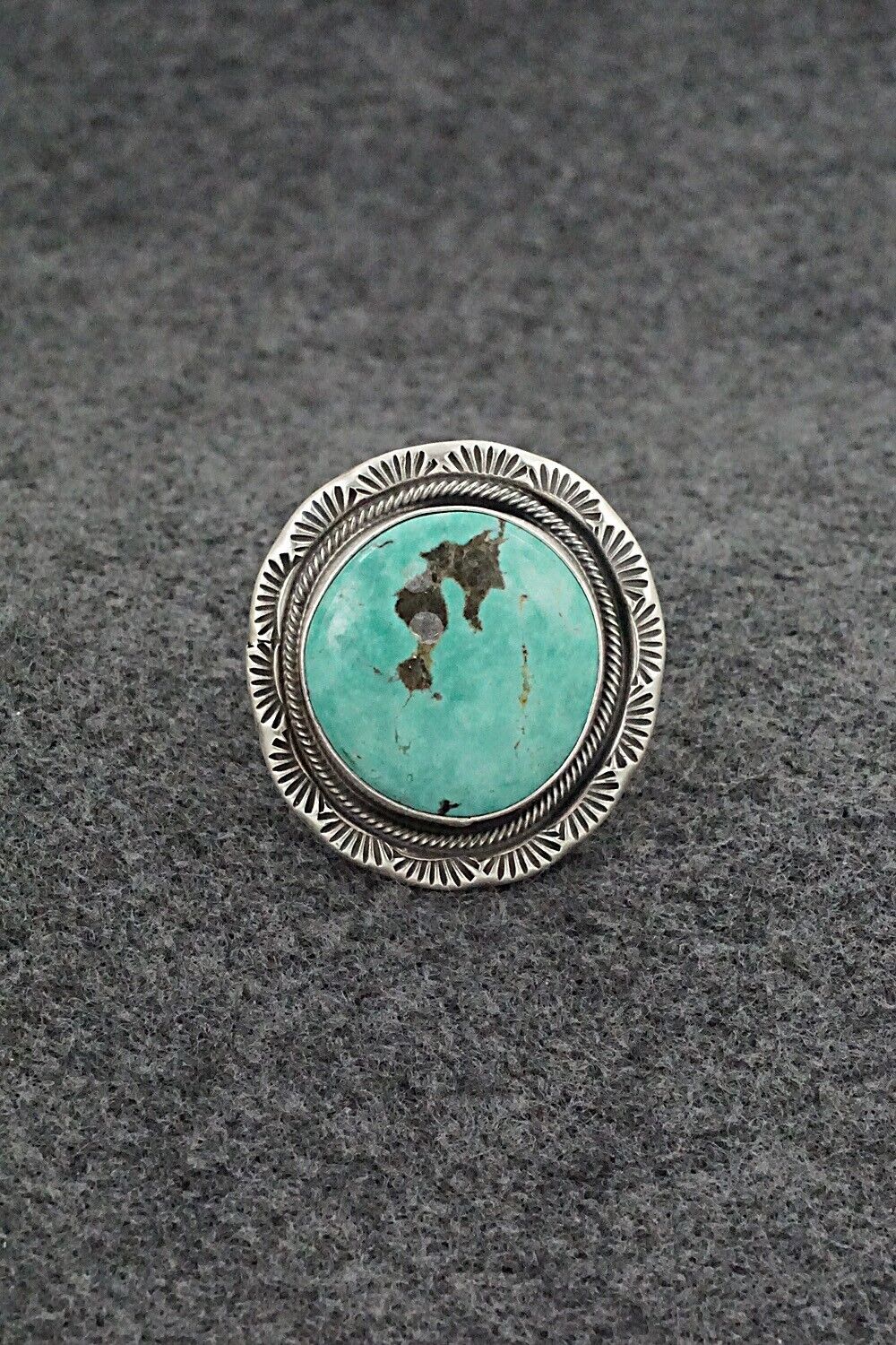 Turquoise & Sterling Silver Ring - Jameson Garcia - Size 7 Adj.