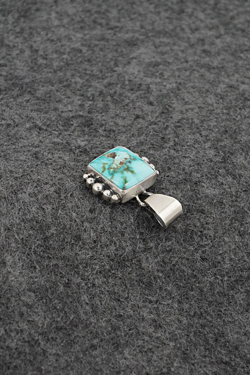 Turquoise & Sterling Silver Pendant - Eugene Gruber