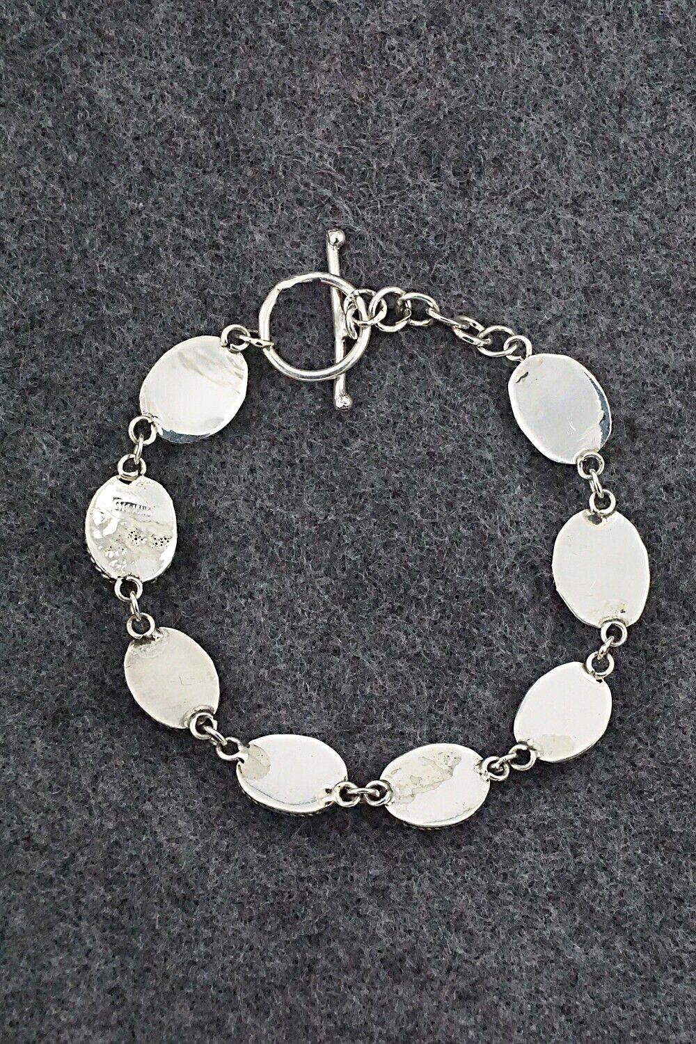 Turquoise & Sterling Silver Link Bracelet - Ernest Hawthorne