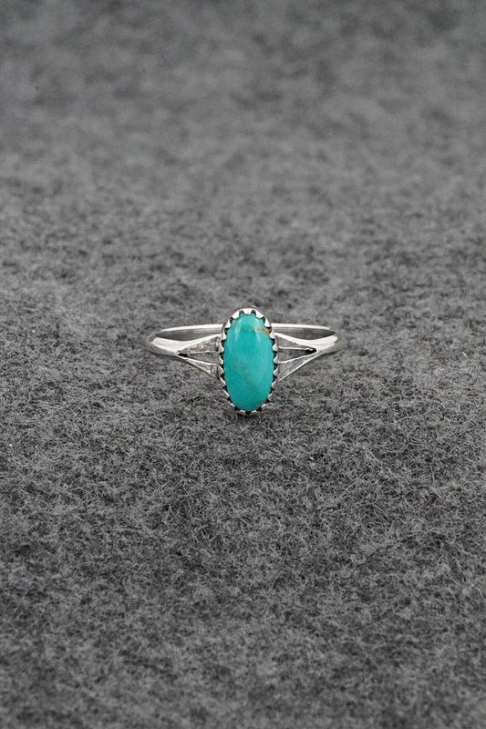 Turquoise & Sterling Silver Ring - Matthew Gordon - Size 8