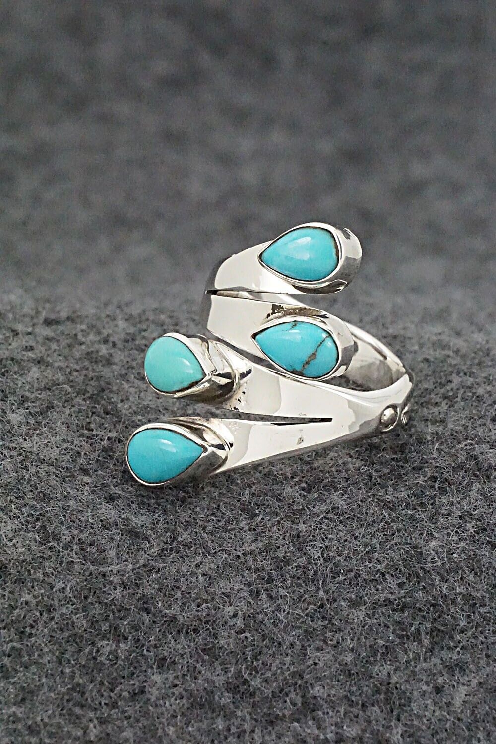 Turquoise & Sterling Silver Ring - Thomas Yazzie - Size 7.5