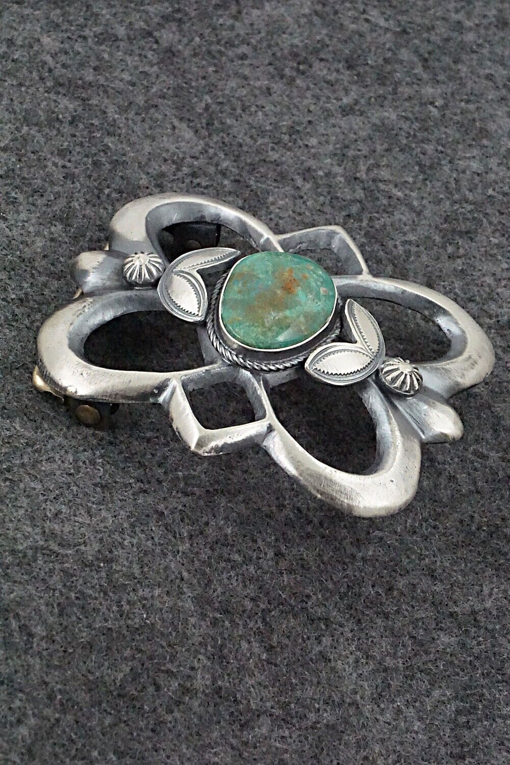Turquoise & Sterling Silver Belt Buckle - Henry Morgan