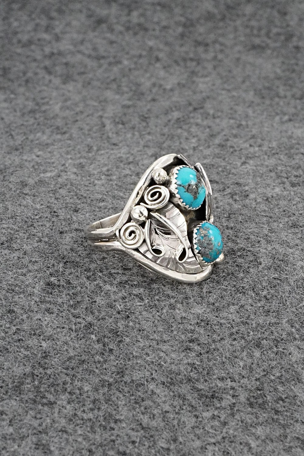 Turquoise & Sterling Silver Ring - Lorraine Brown - Size 11.5