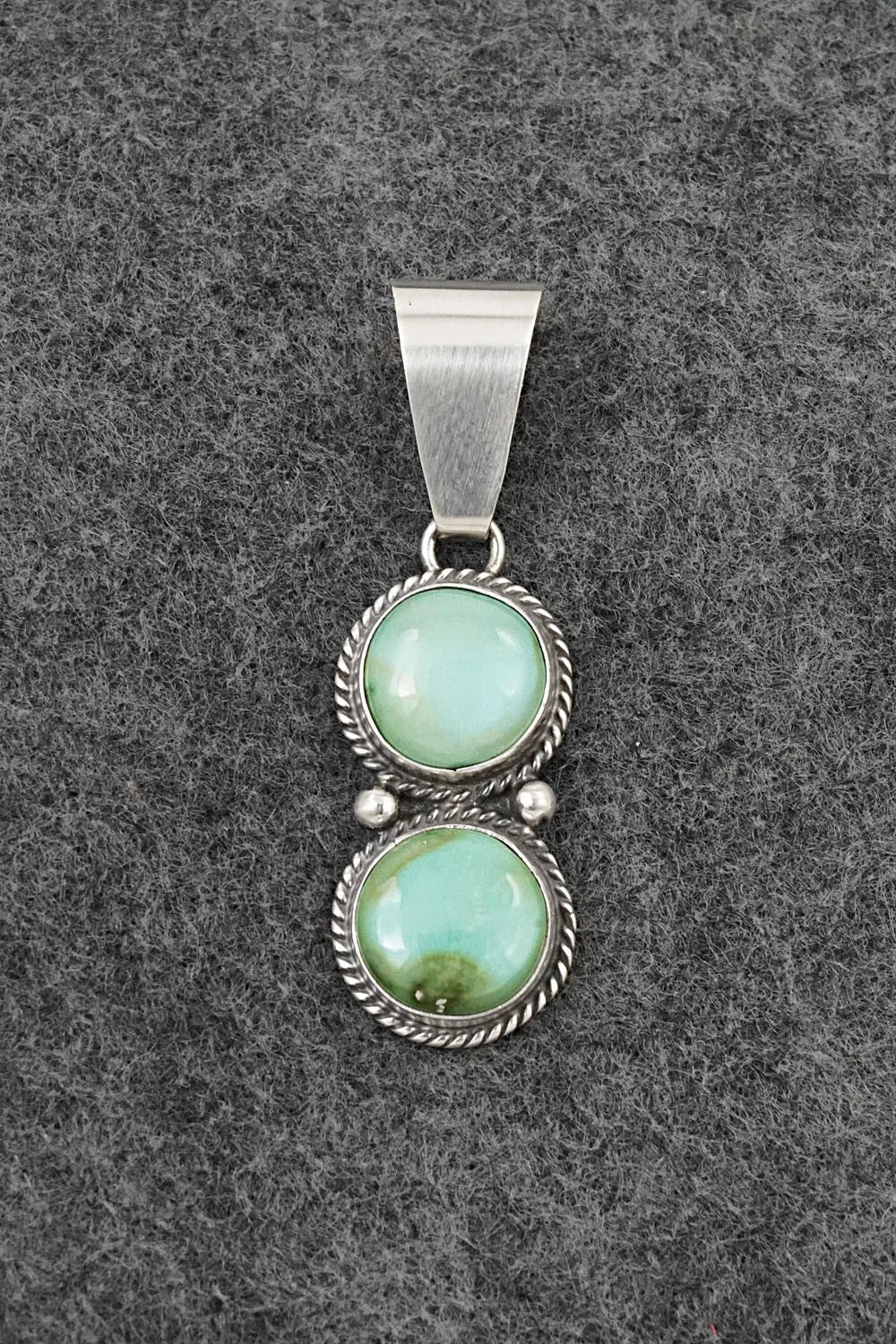 Turquoise & Sterling Silver Pendant - Eugene Gruber