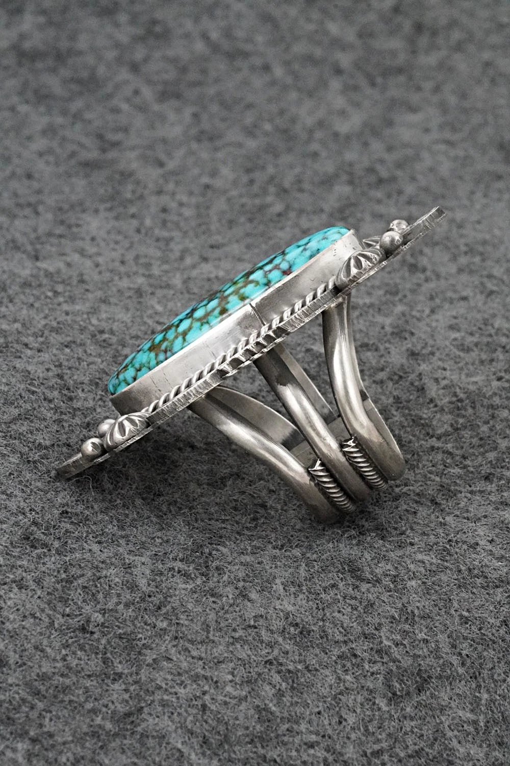 Turquoise & Sterling Silver Ring - Michael Calladitto - Size 8.5