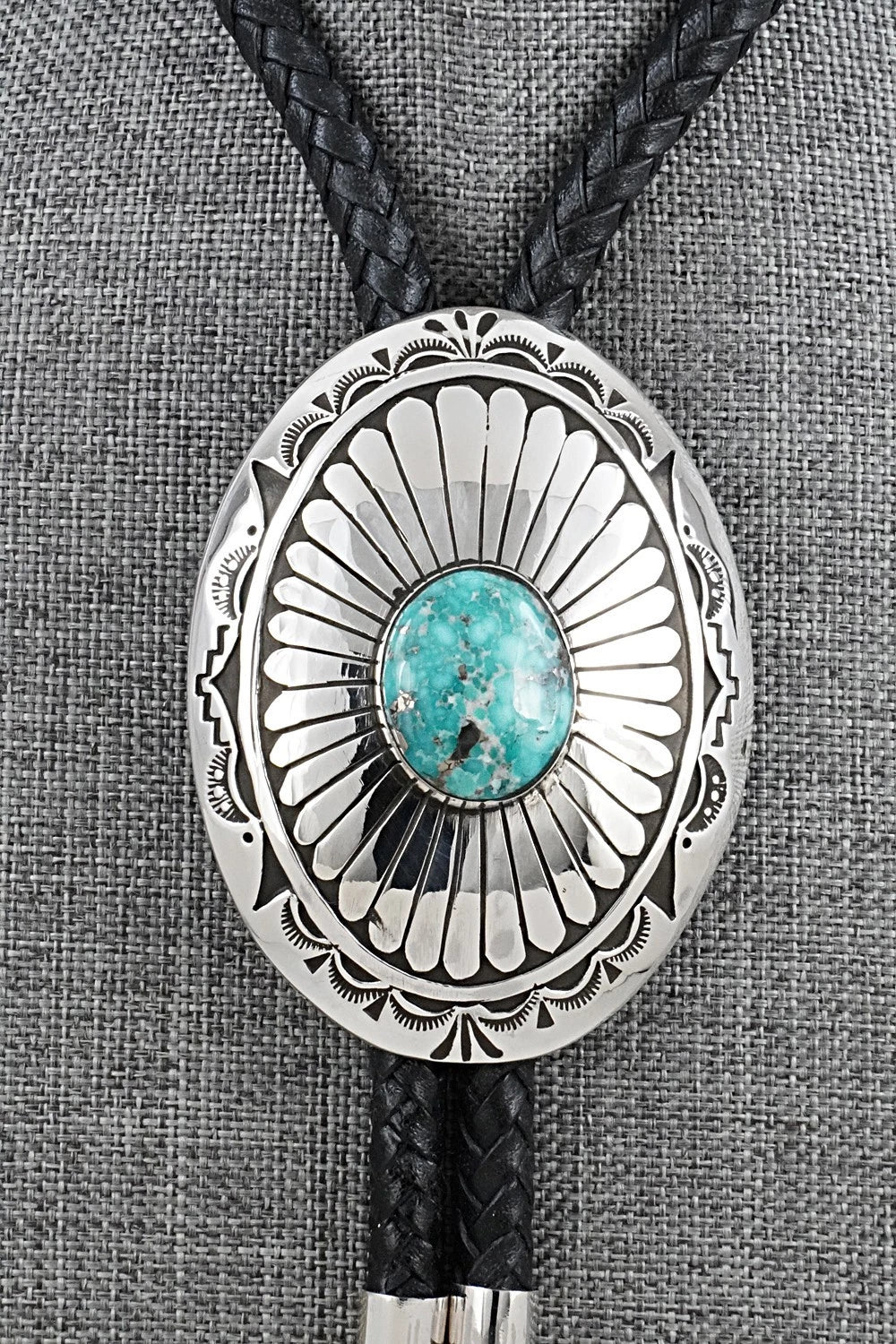 Turquoise & Sterling Silver Bolo Tie - Charlie John