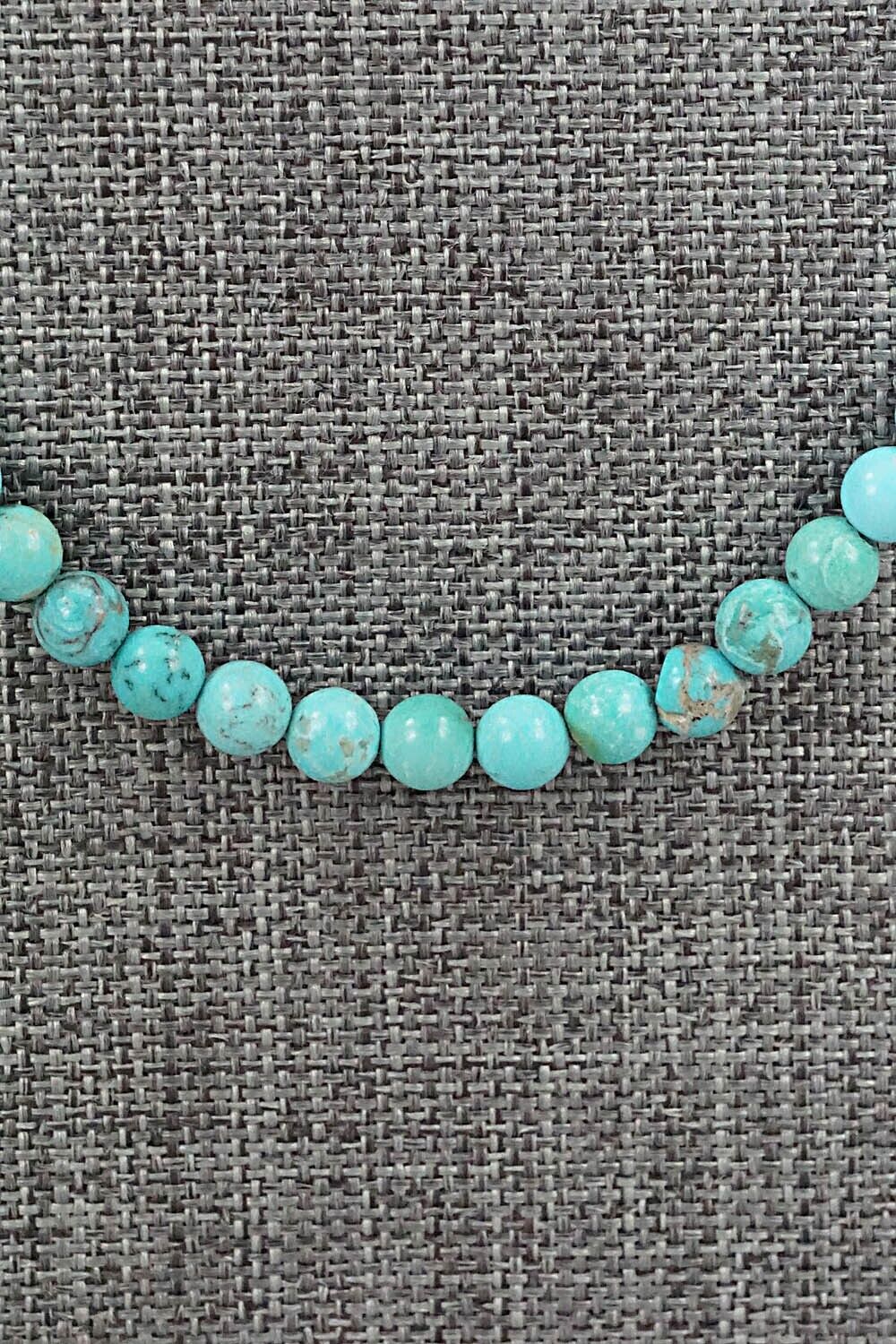 Turquoise & Sterling Silver Necklace 24" - Doreen Jake