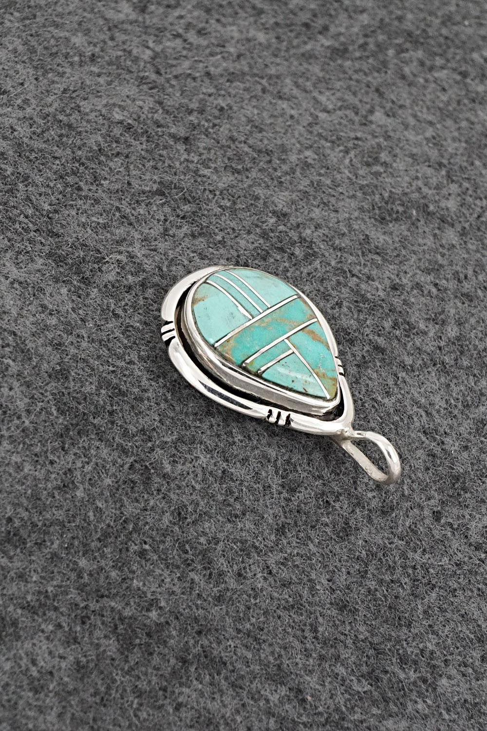 Turquoise & Sterling Silver Pendant - Joseph Martinez