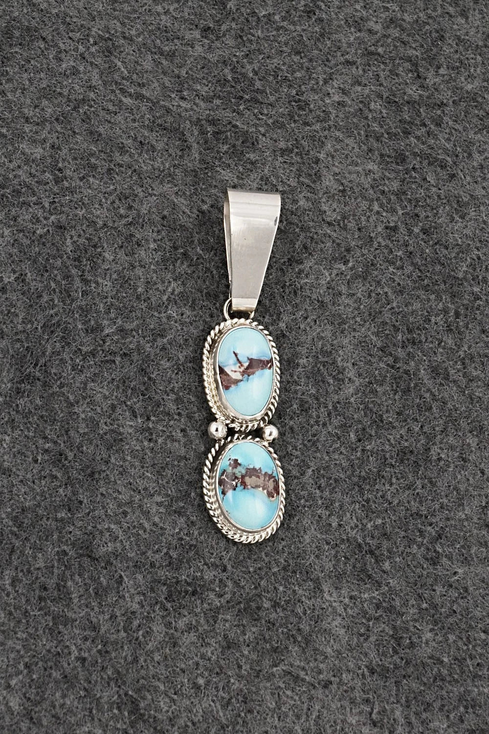 Turquoise & Sterling Silver Pendant - Eugene Gruber