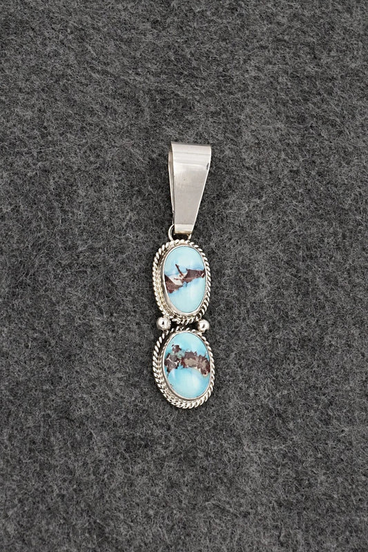 Turquoise & Sterling Silver Pendant - Eugene Gruber
