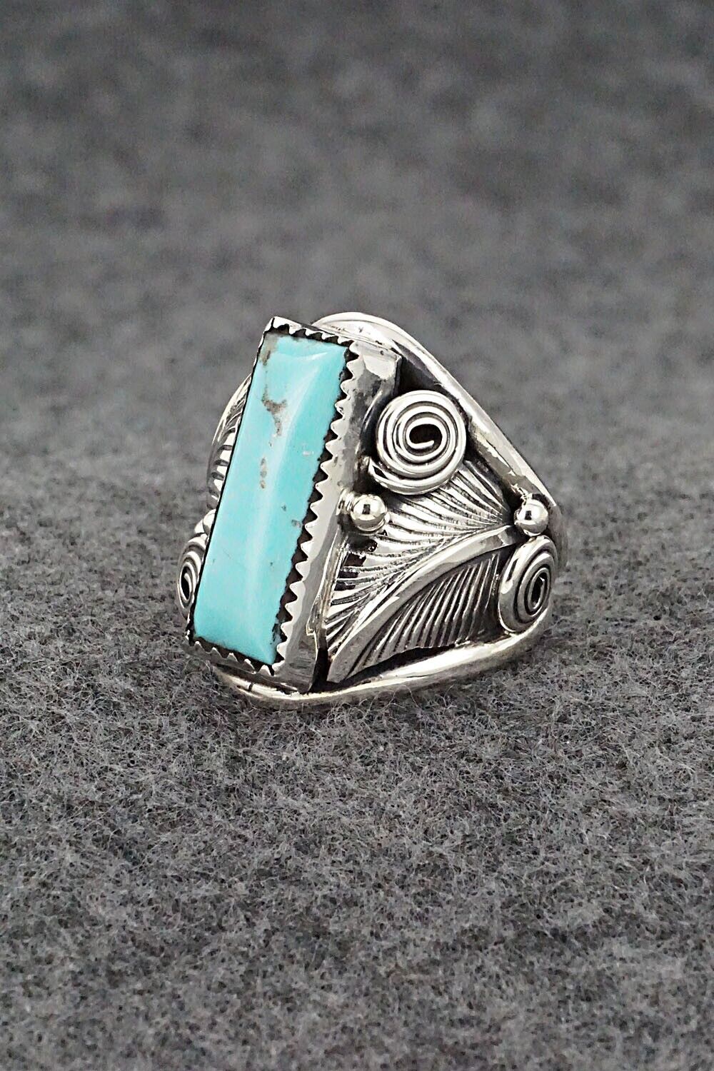 Turquoise & Sterling Silver Ring - Darrell Morgan - Size 7.5