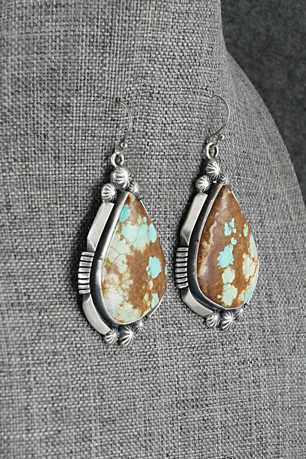 Turquoise & Sterling Silver Necklace and Earrings Set - Paul Livingston