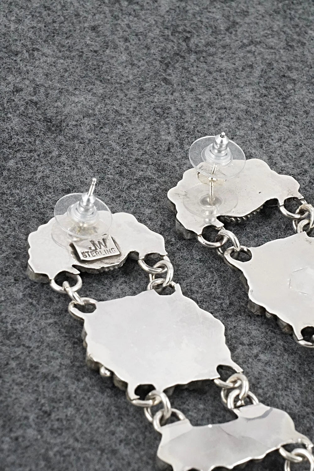 Coral & Sterling Silver Earrings - Justina Wilson