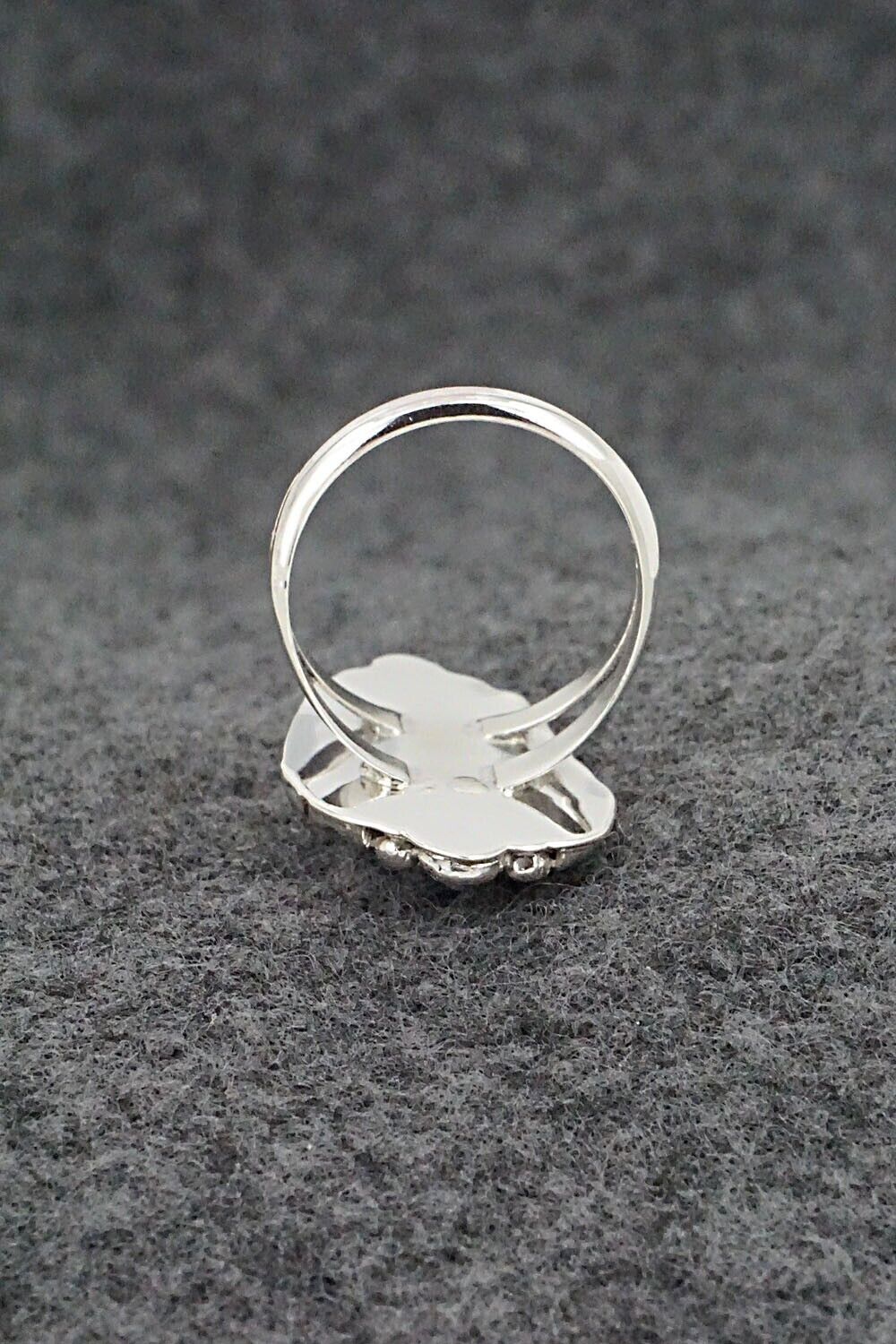 Turquoise & Sterling Silver Inlay Ring - James Manygoats - Size 6.5