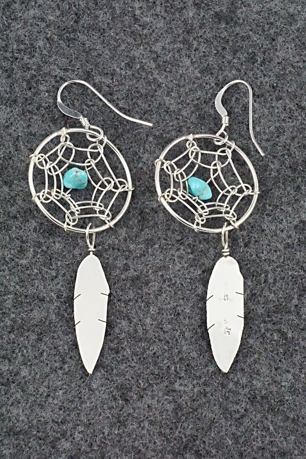 Turquoise & Sterling Silver Earrings - Lorenzo Arviso Jr.