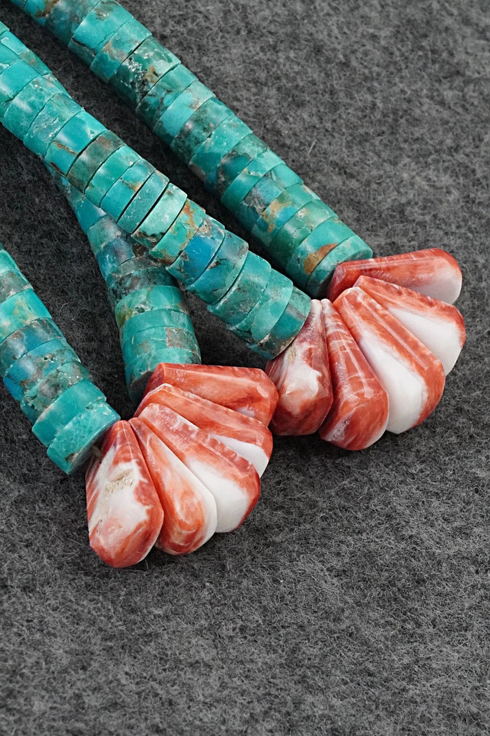 Turquoise & Spiny Oyster Necklace - Lupe Lovato