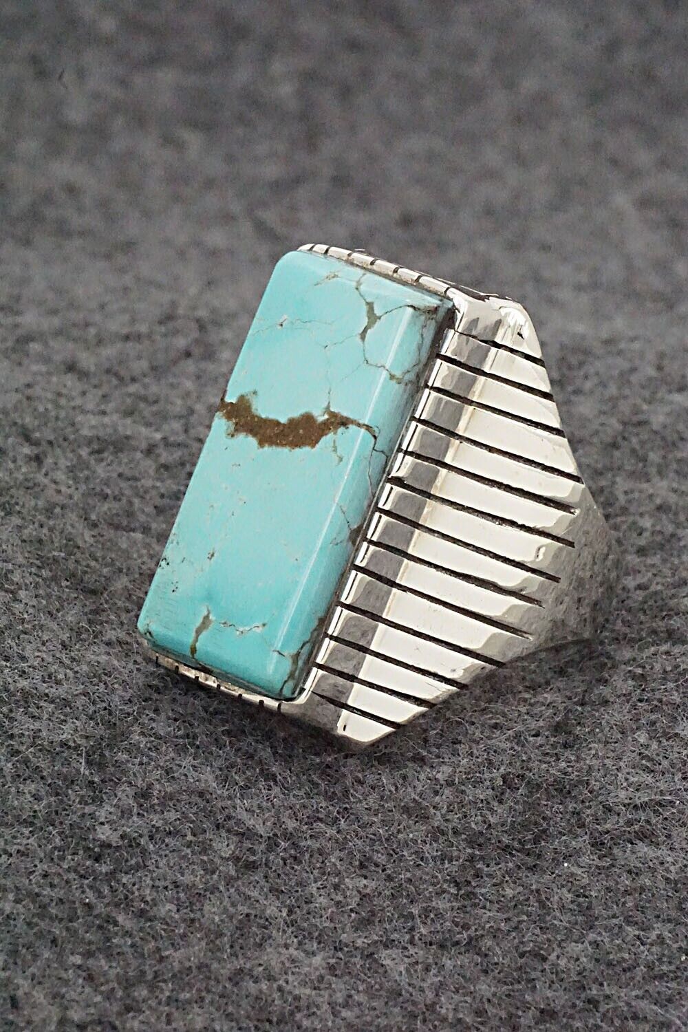 Turquoise & Sterling Silver Ring - Trevor Jack - Size 13