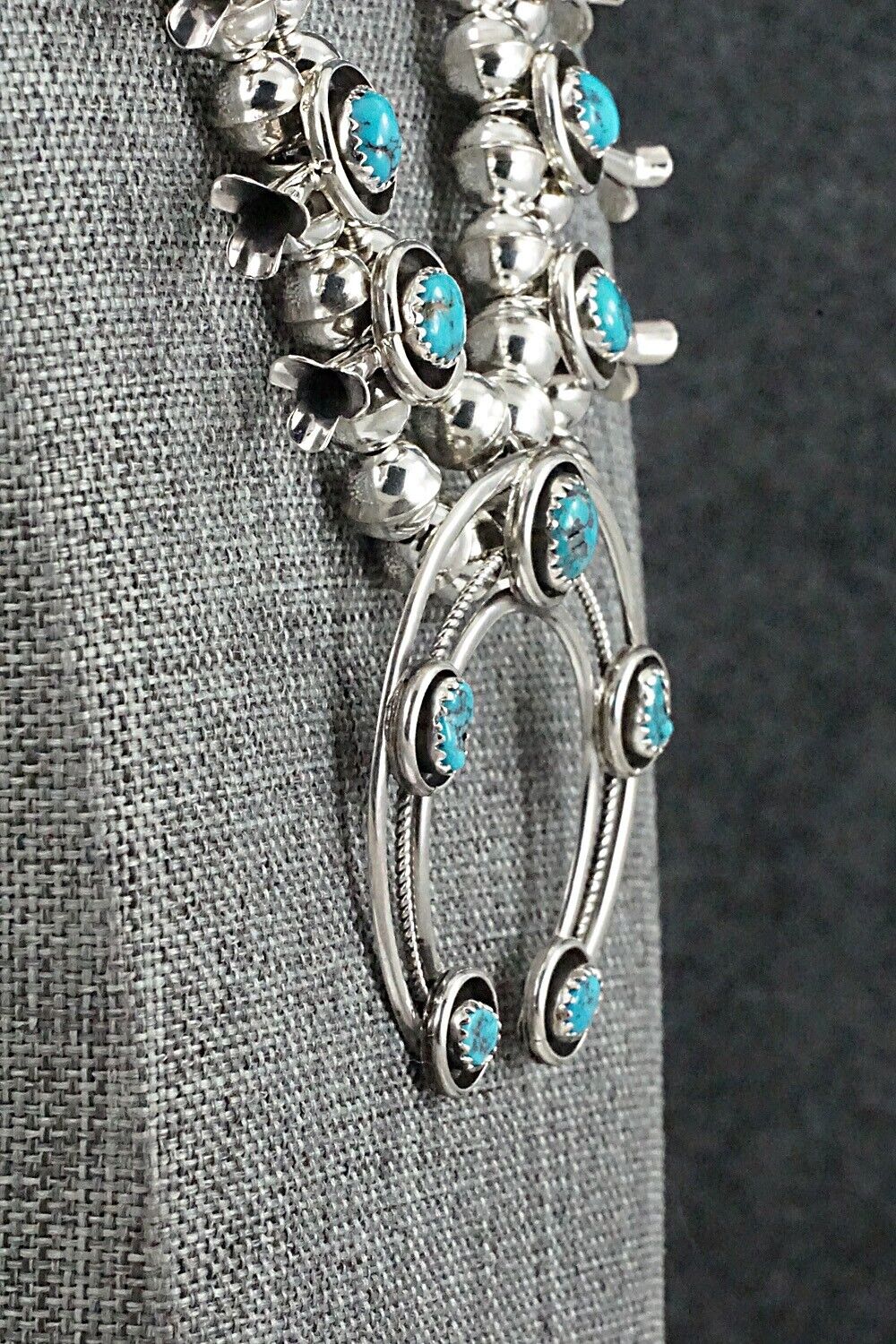 Turquoise & Sterling Silver Squash Blossom Set - Phil Garcia