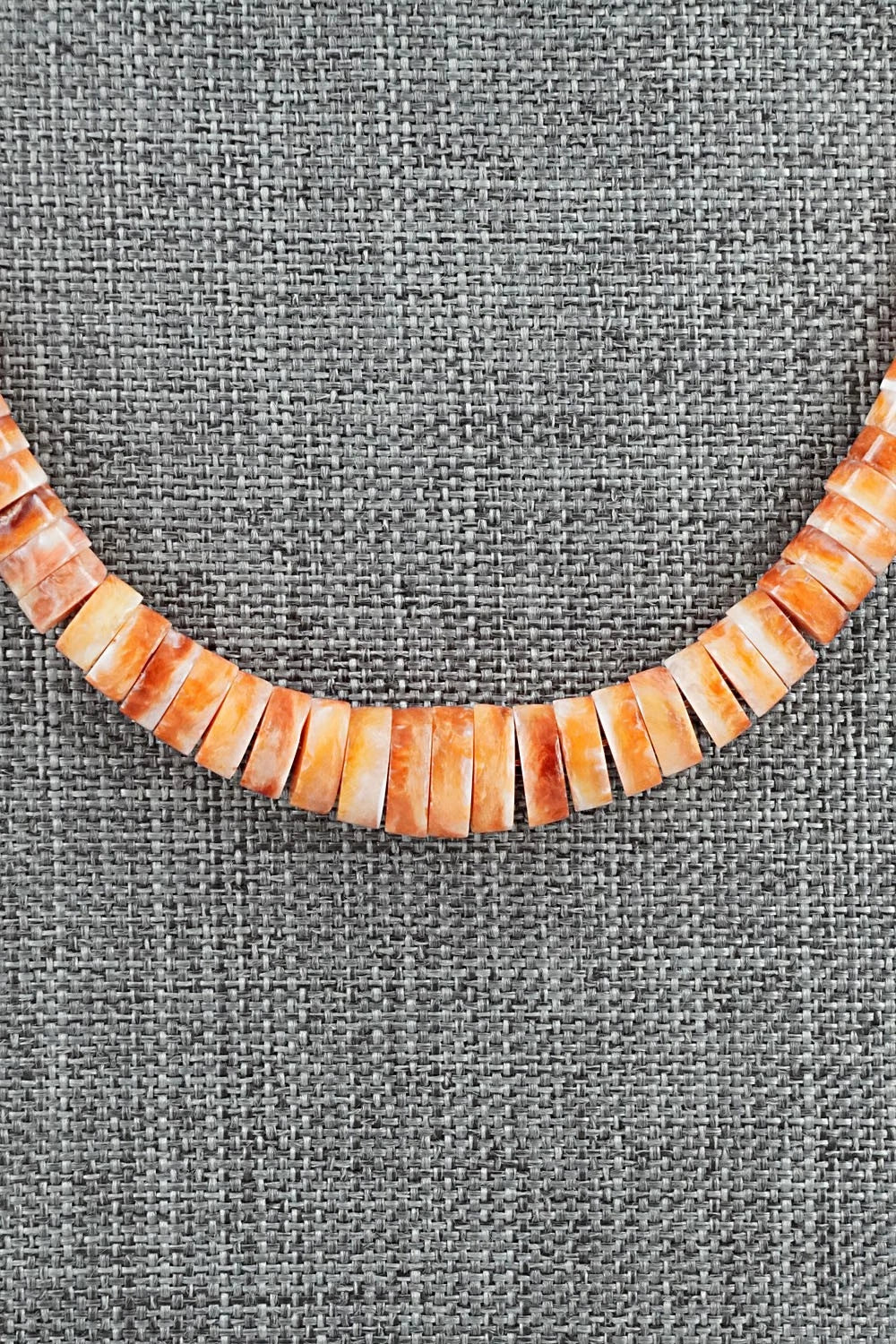 Spiny Oyster & Sterling Silver Necklace 18" - Doreen Jake