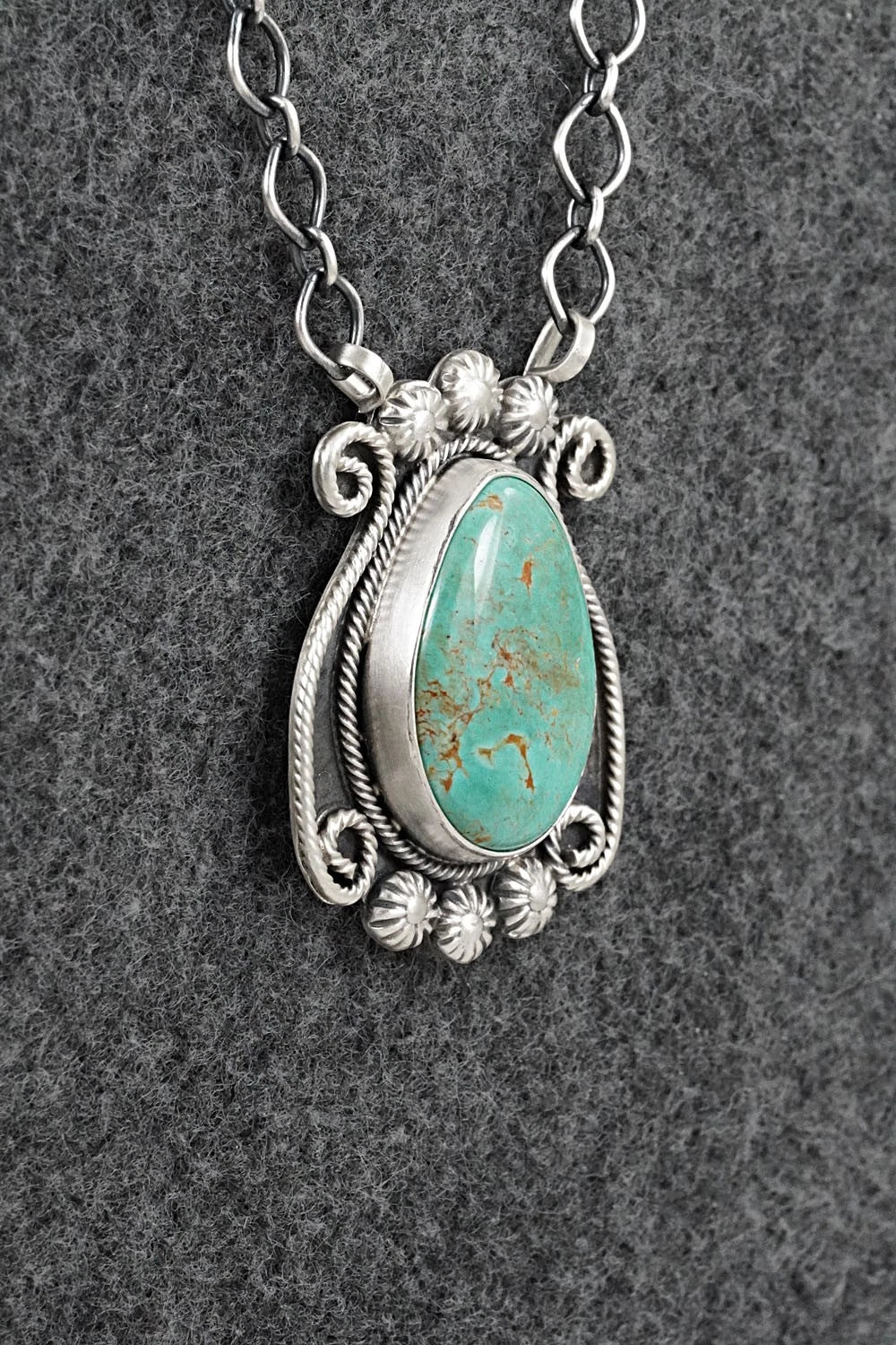 Turquoise & Sterling Silver Necklace - Cordell Platero