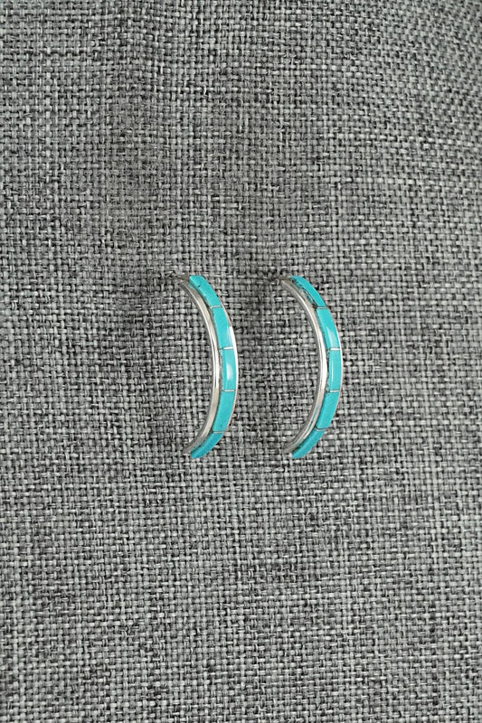 Turquoise & Sterling Silver Earrings - Nathaniel Johnson