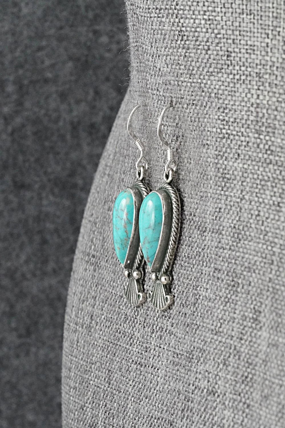 Turquoise & Sterling Silver Earrings - Verley Betone