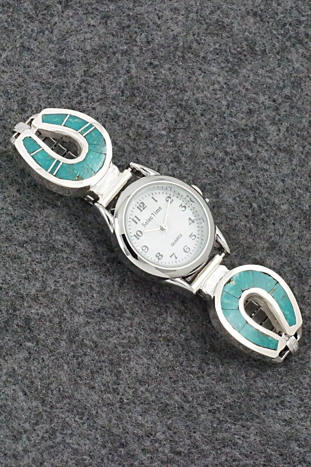 Turquoise & Sterling Silver Watch Bracelet - James Manygoats