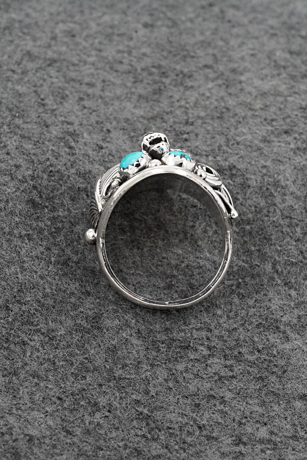 Turquoise & Sterling Silver Ring - Darrell Morgan - Size 13