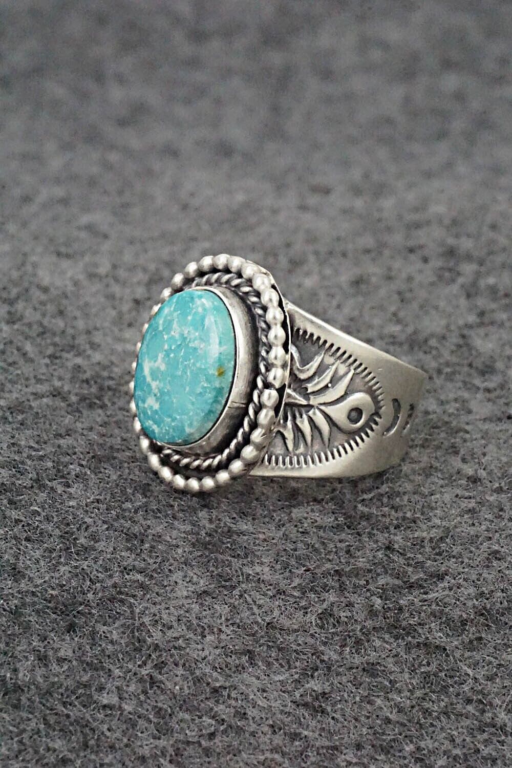 Turquoise & Sterling Silver Ring - Jeannette Saunders - Size 8.5