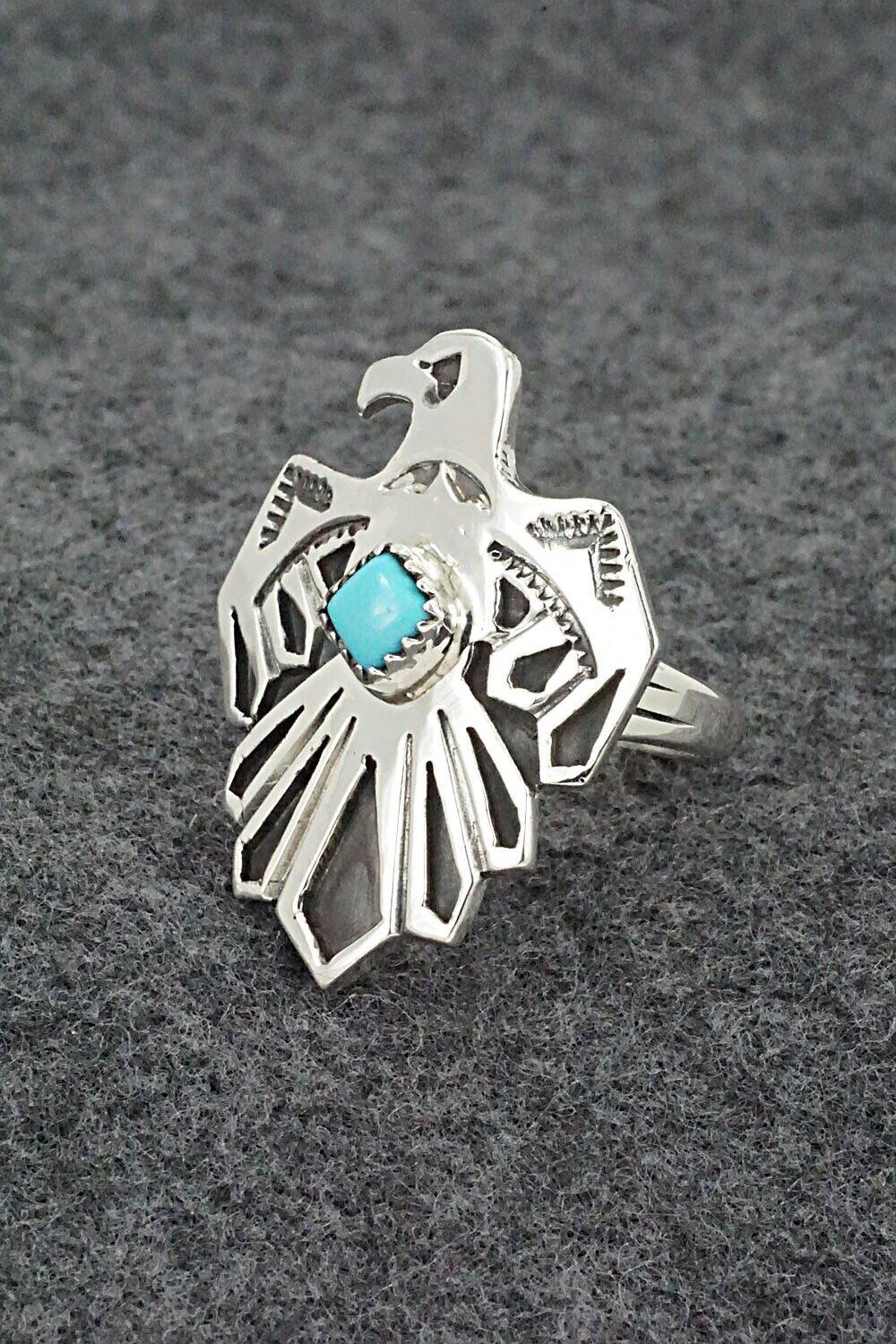 Turquoise & Sterling Silver Ring - Genevieve Francisco - Size 8