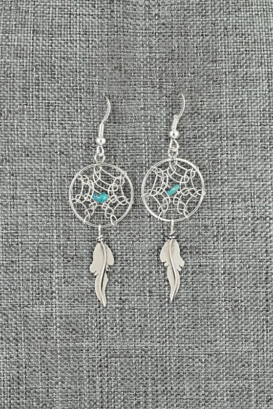 Turquoise & Sterling Silver Earrings - Lorenzo Arviso