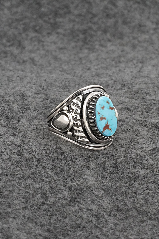 Turquoise & Sterling Silver Ring - Derrick Gordon - Size 8