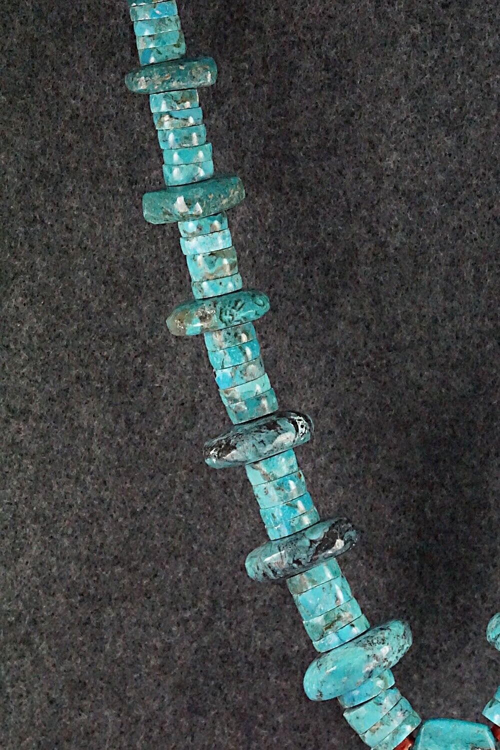 Spiny Oyster, Turquoise & Sterling Silver Necklace - Lupe Lovato