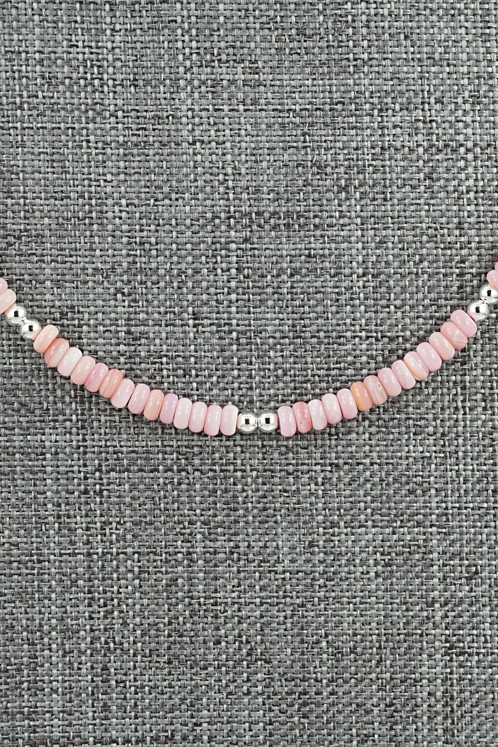 Pink Conch & Sterling Silver Necklace 18" - Doreen Jake