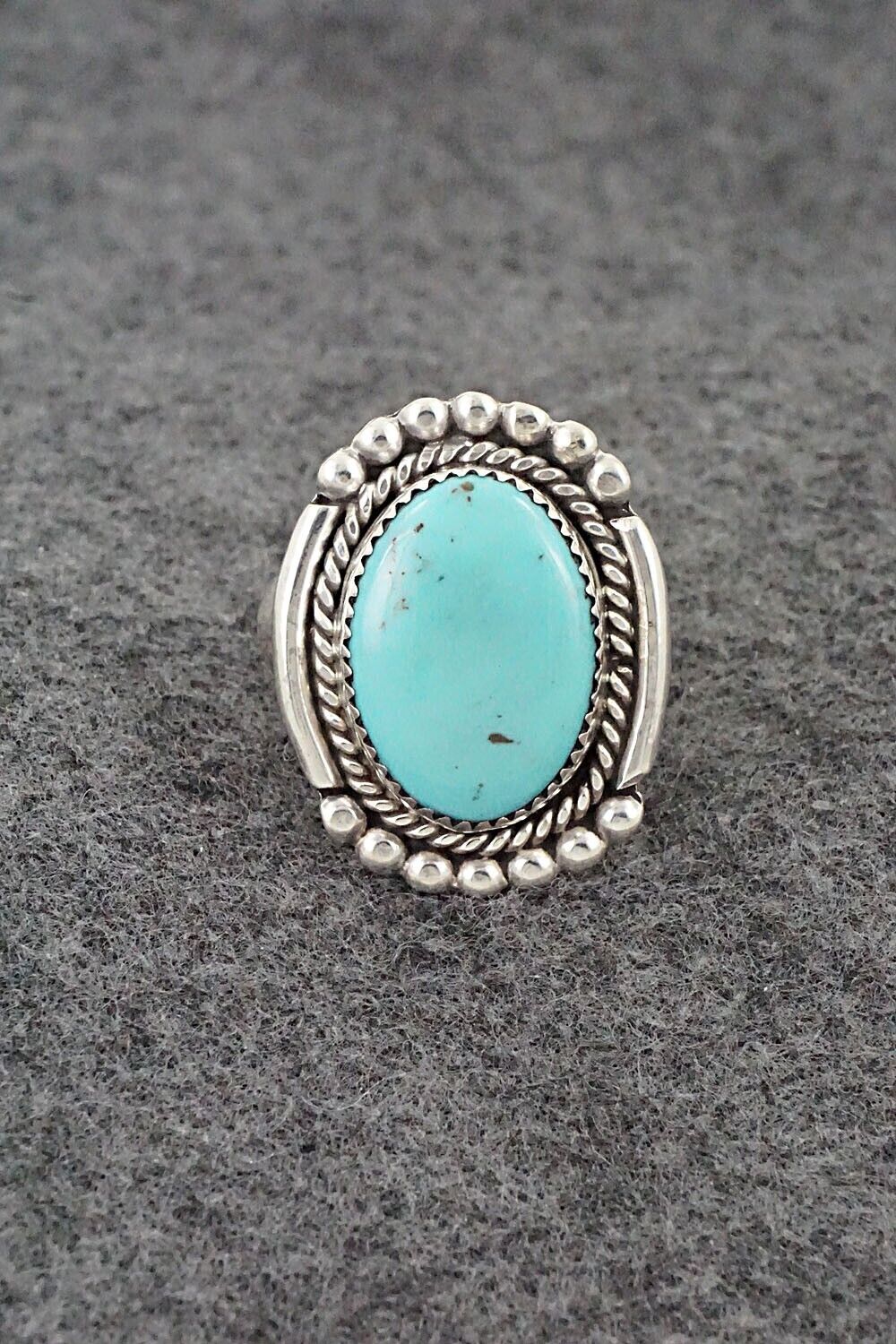 Turquoise & Sterling Silver Ring - Kenny Calavaza - Size 8.5