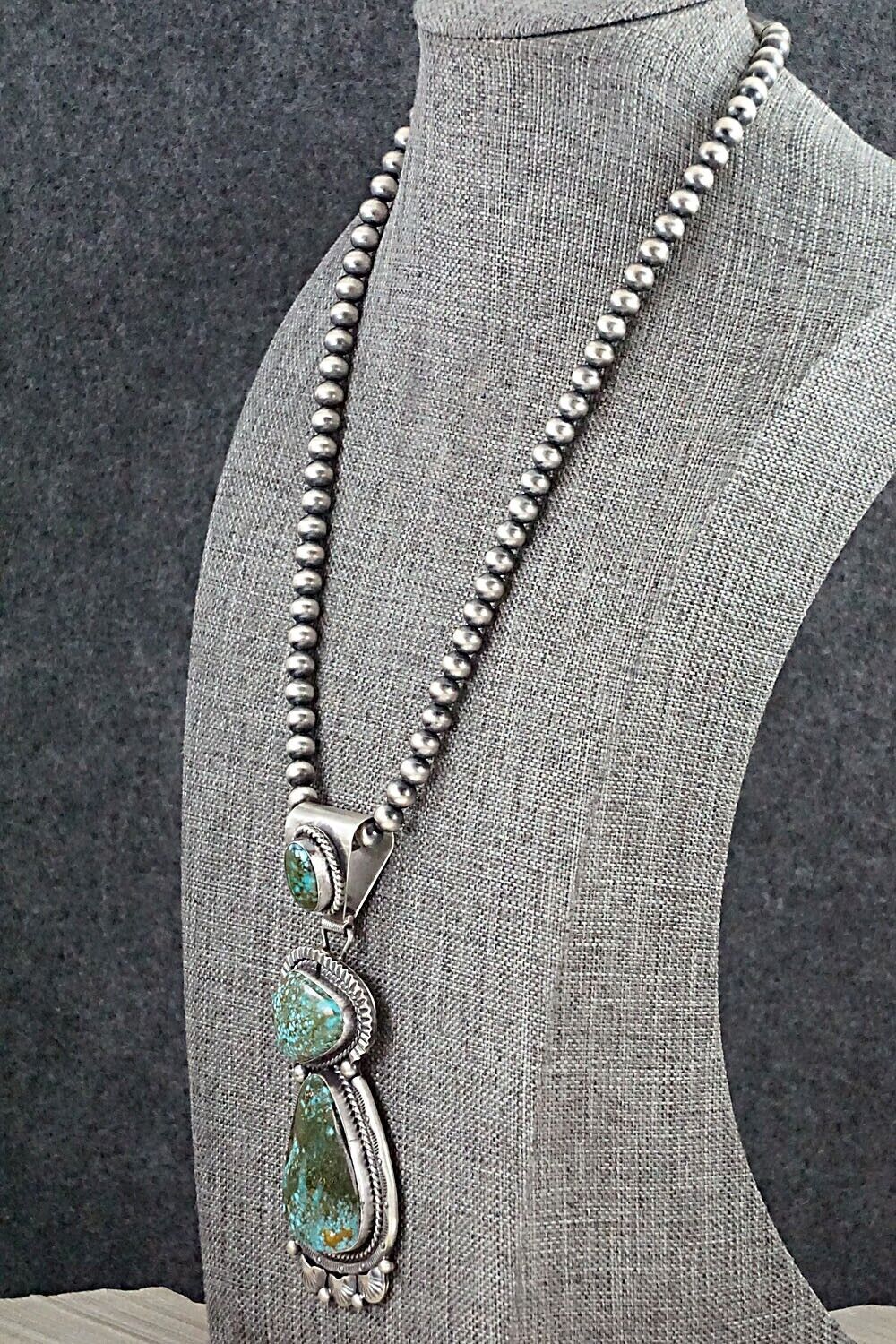 Turquoise & Sterling Silver Necklace - Raymond Delgarito