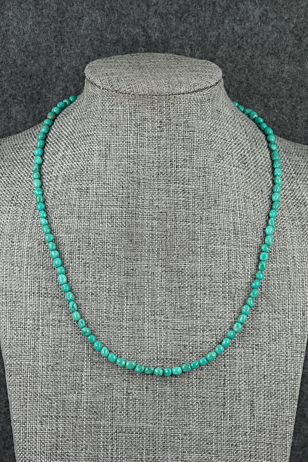 Turquoise & Sterling Silver Necklace 16" - Helen Tsosie