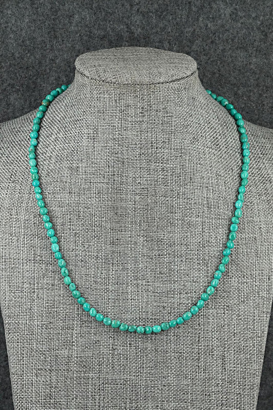 Turquoise & Sterling Silver Necklace 16" - Helen Tsosie