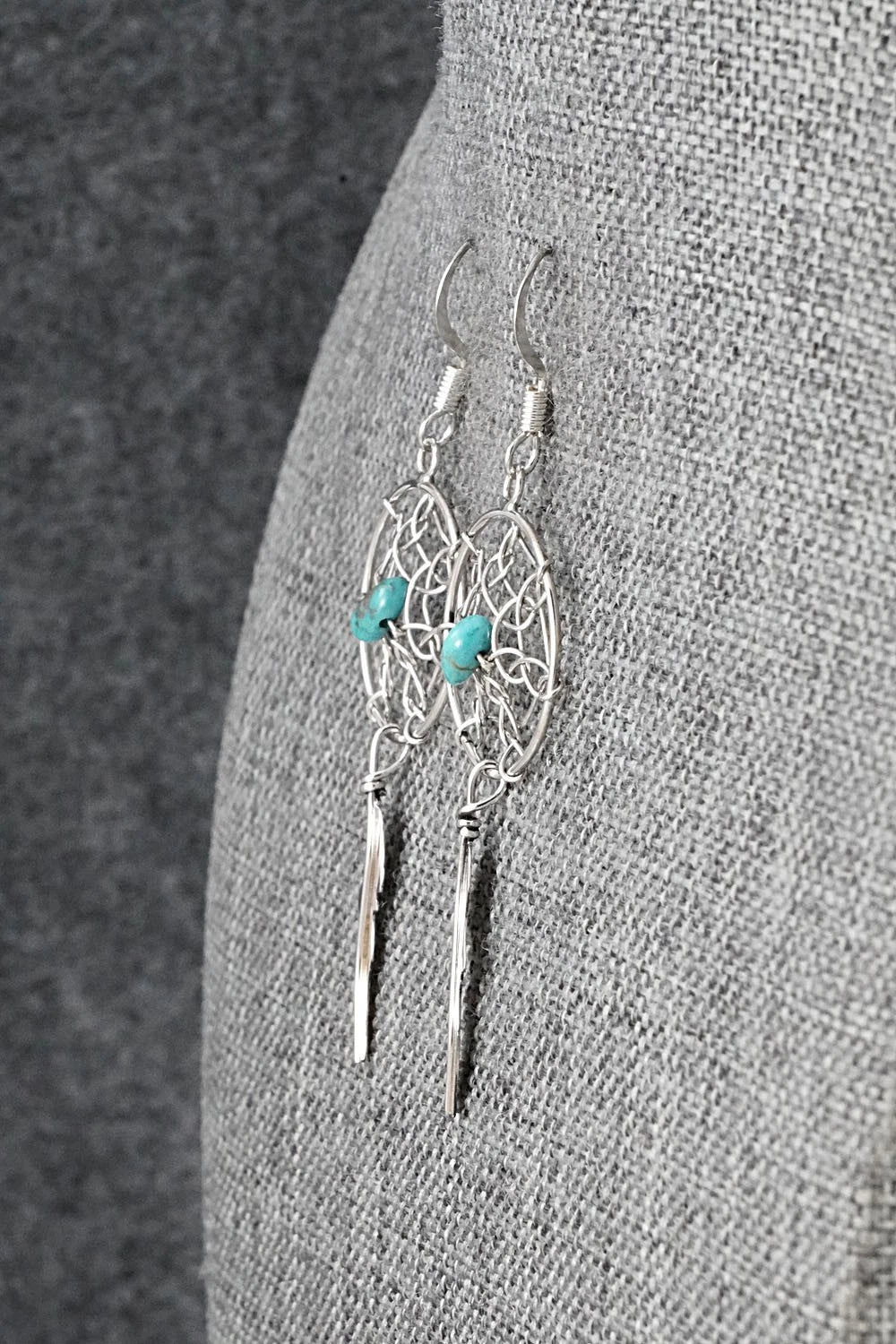 Turquoise & Sterling Silver Earrings - Lorenzo Arviso
