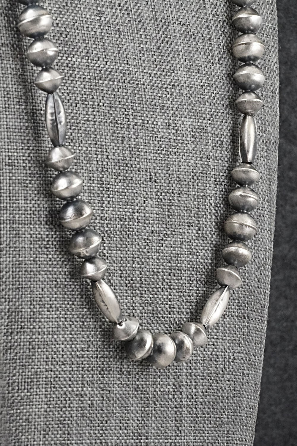 Sterling Silver Navajo Pearl Necklace 24" - Vintage