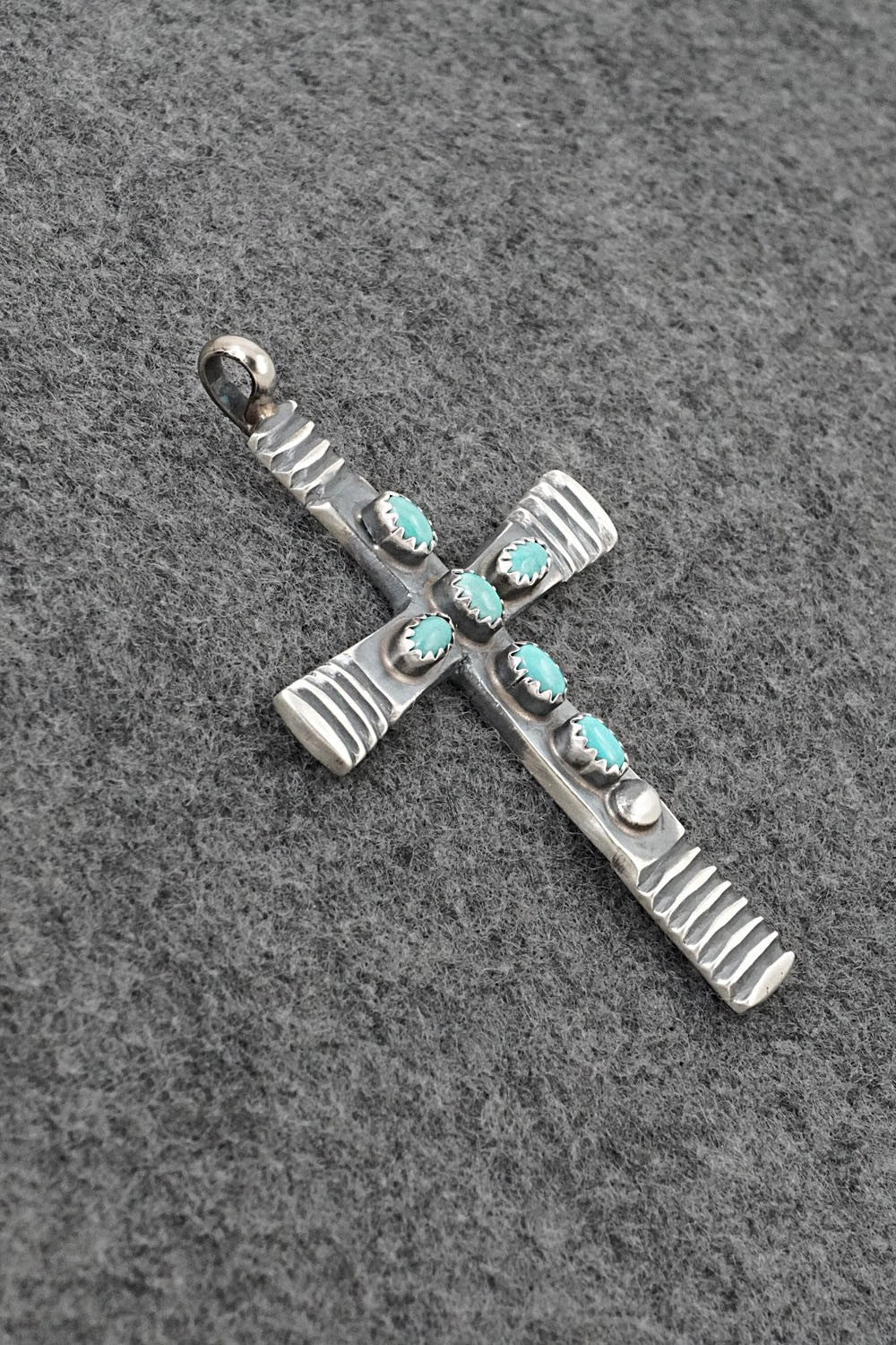 Turquoise & Sterling Silver Pendant - Martha Cayatineto