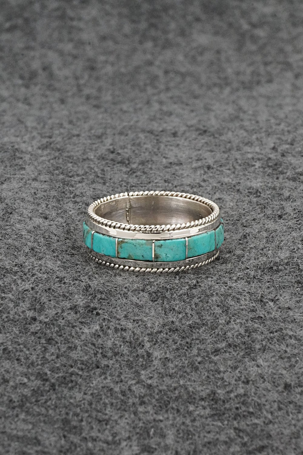 Turquoise & Sterling Silver Ring - Bruce Johnson - Size 9.5